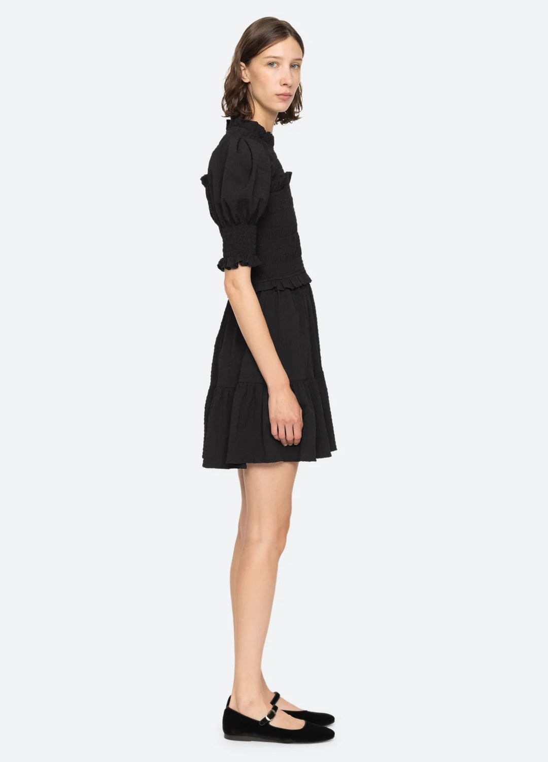 Sea NY Regina Seersucker Puff Sleeve Dress