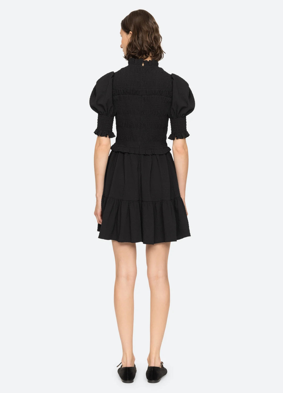 Sea NY Regina Seersucker Puff Sleeve Dress