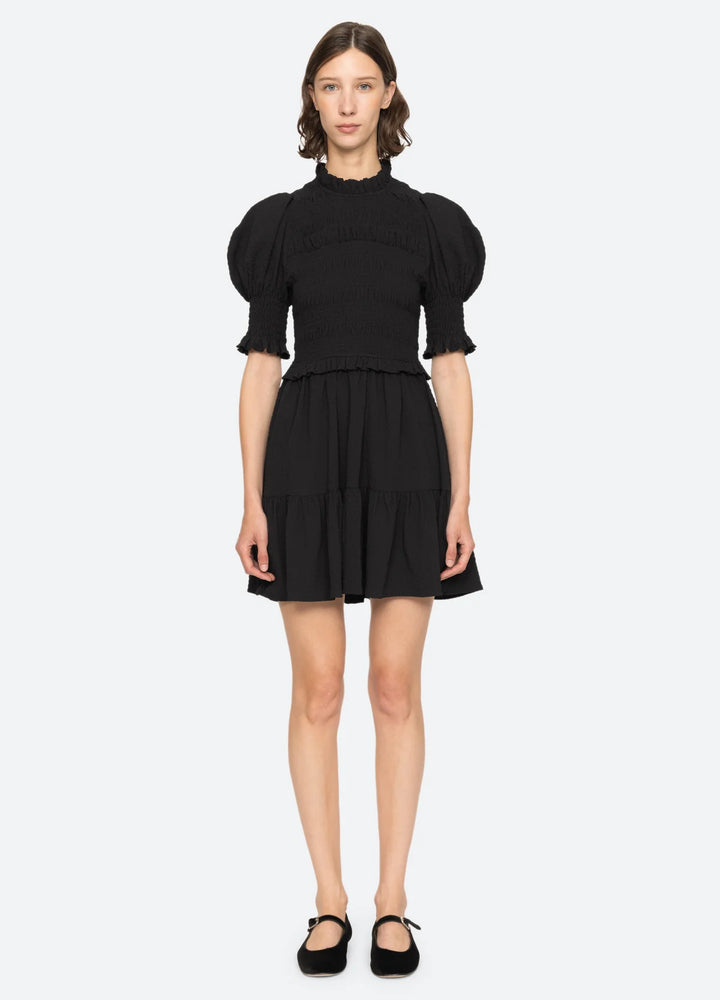 Sea NY Regina Seersucker Puff Sleeve Dress