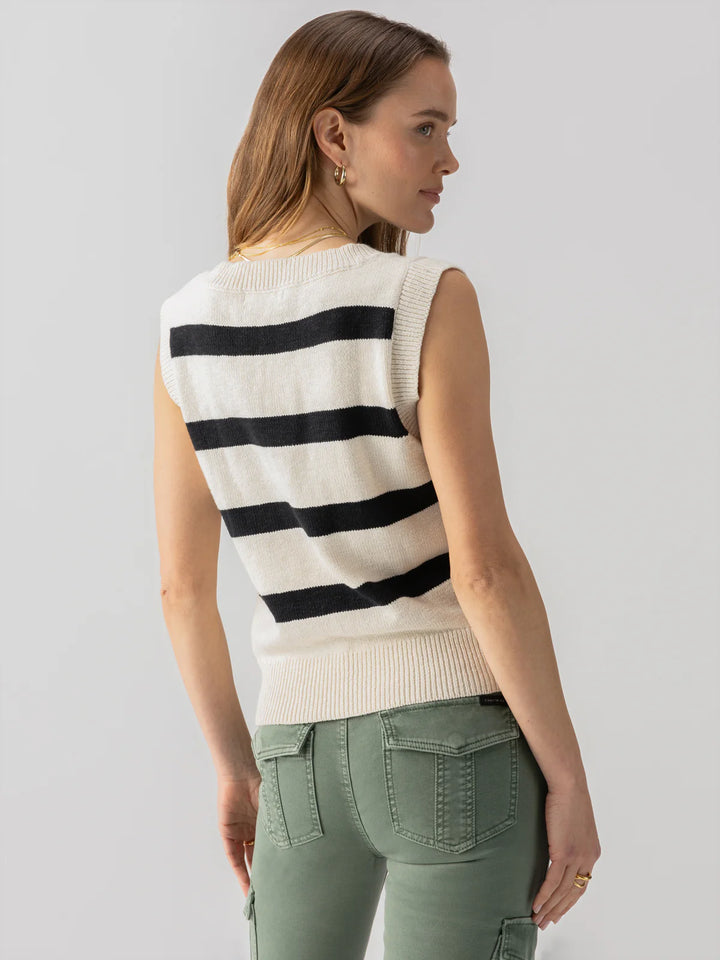 Sanctuary Sweater Shell Tank - Black Stripe