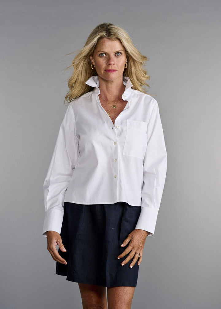 Claridge and King Cropped White Shirt