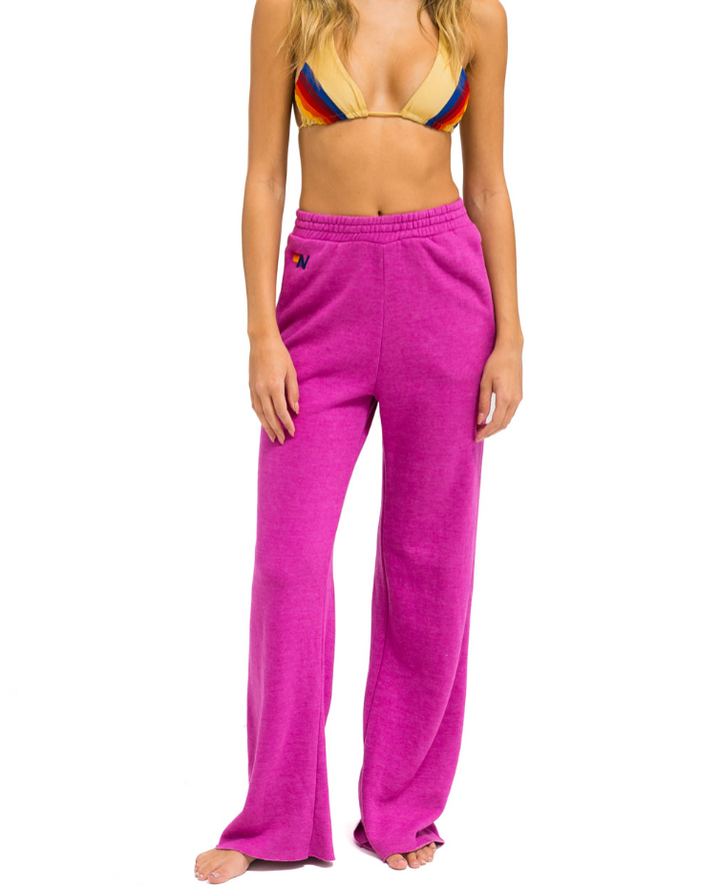 Aviator Nation Wide Leg Womens Pocket Sweatpant Magenta